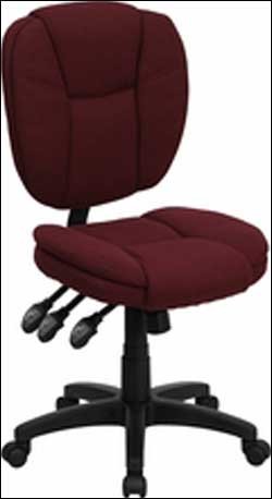 Burgundy Fabric Multi Function Task Chair 