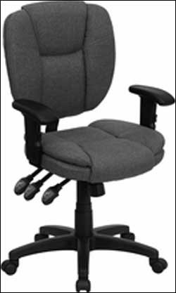 Gray Fabric Multi Function Task Chair with Arms