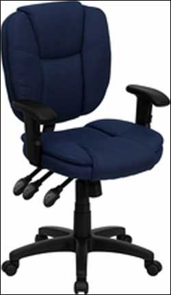 Navy Blue Fabric Multi Function Task Chair with Arms 
