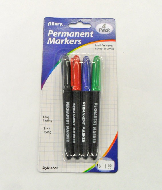 Allary 724 Permanent Markers 4 Pack