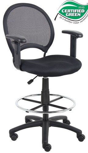 Boss Mesh Back Drafting Chair with Adjustable Arms B16216