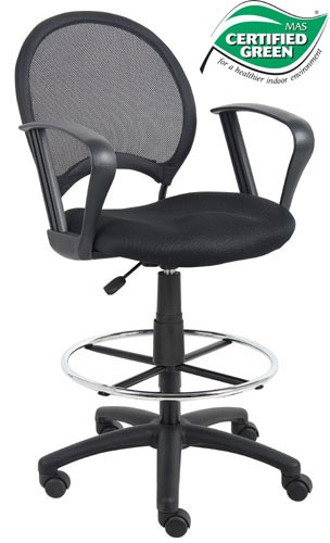 Boss Mesh Back Drafting Chair with Loop Arms B16217