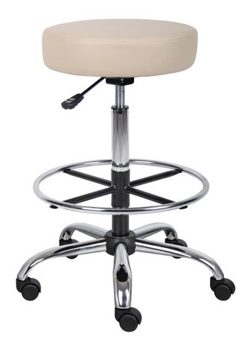 Boss Caressoft Medical/Drafting Stool with Footring, Beige