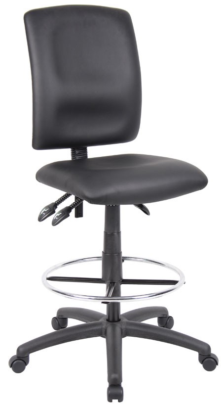Boss High Back Drafting Chair in LeatherPLUS B1645