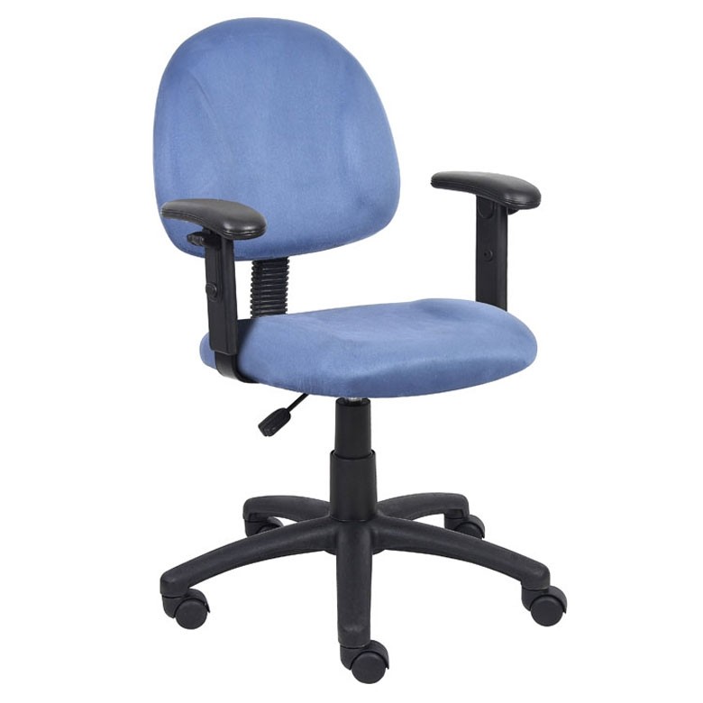 Boss Microfiber Deluxe Posture Chair with Arms - Blue