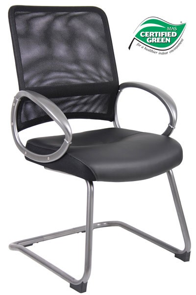 BOSS Mesh Back Guest Chair W/Pewter Finish