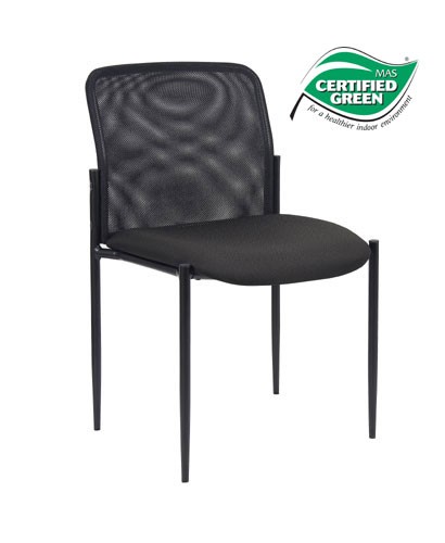 Boss Black Mesh Stack Chair B6919