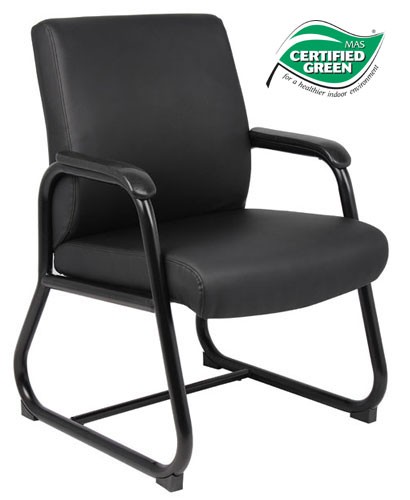 Heavy Duty 300 Lb Capacity Black Guest Chair