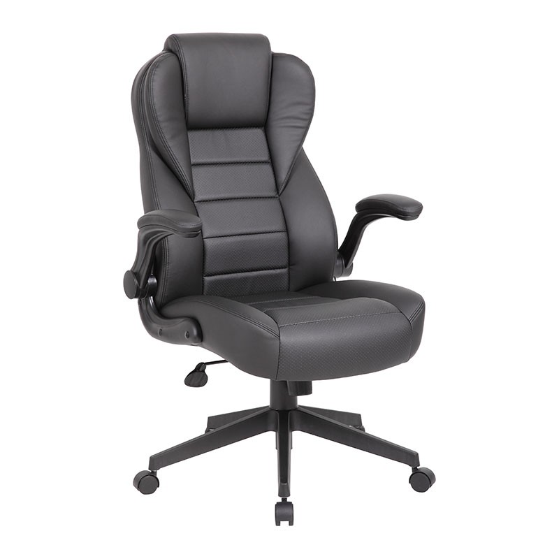 Boss Executive High Back CaressoftPlus Flip Arm Chair