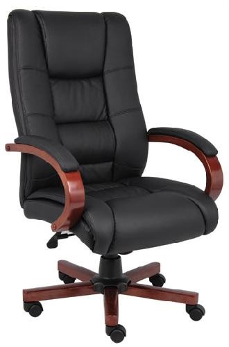 Boss High Back With Wood Accents B8991 Office Chairs Boss High Back With Wood Accents B8991