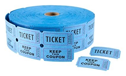 Double Ticket Roll, Red, White or Blue, 2000/Roll