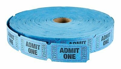 Single Ticket Roll, Red, Blue or White 2000/Roll