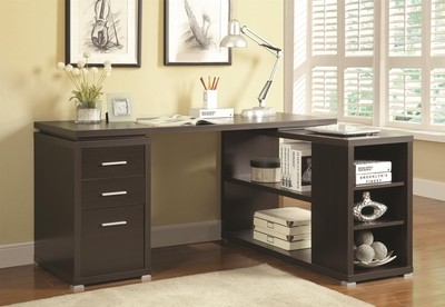 Yvette Collection Brown Wood Office Desk