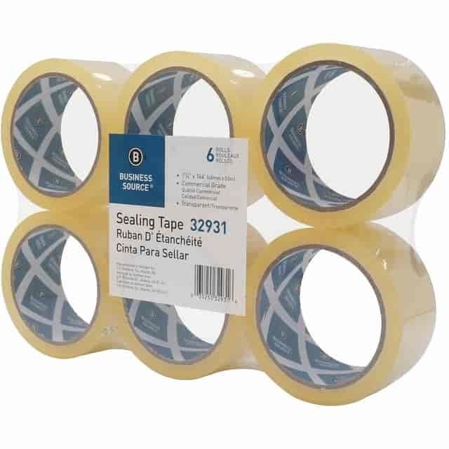 Business Source 3" Core Sealing Tape, 6/Pack