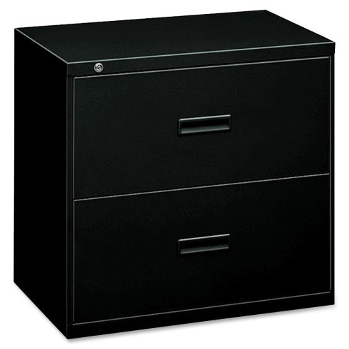 basyx by HON 400 Series 30" Black Two Drawer Lateral File 