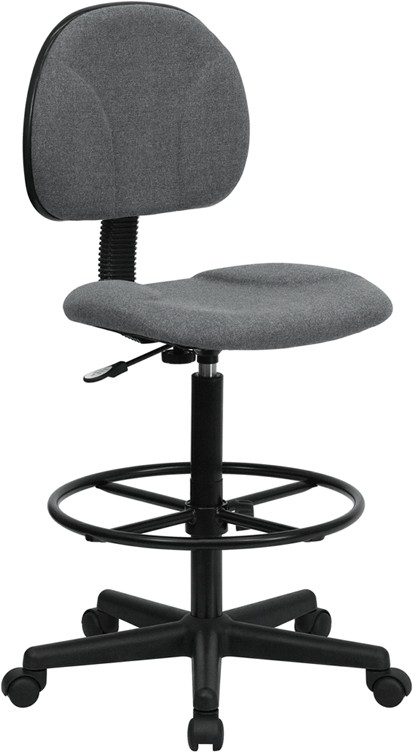 Drafting Stool - Gray Fabric - Multi-Functional