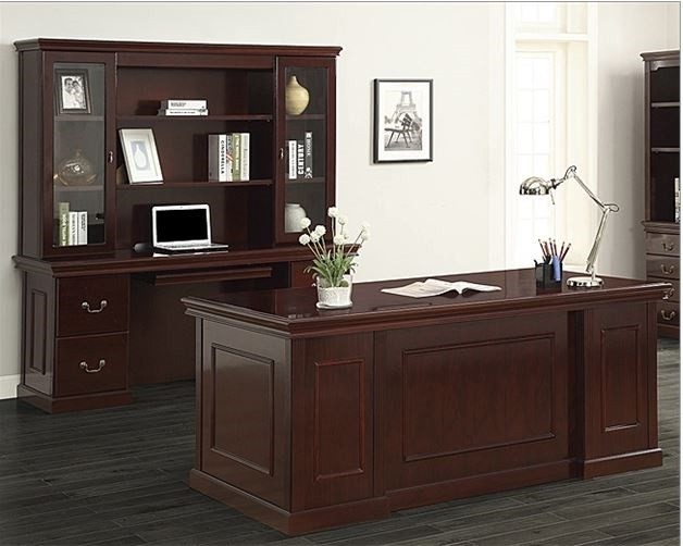 Townsend Collection Executive Office Desk-Credenza-Hutch Set