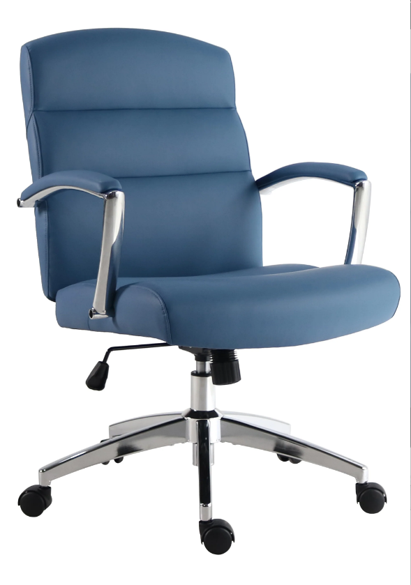 Softy Steel Blue Vegan Leather Desk Chair by Parker House