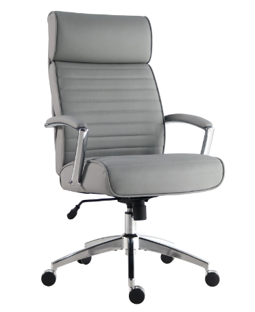 Softy Gray Vegan Leather Desk Chair Tall by Parker House
