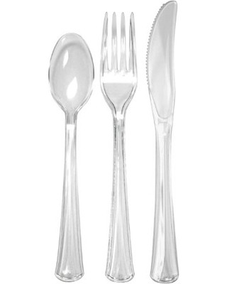 Heavy-weight Party Pack Dinnerware, Clear