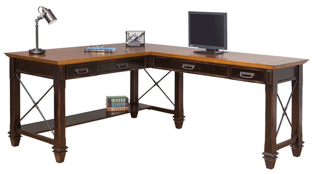 Hartford Open L-Shaped Desk, Ebony