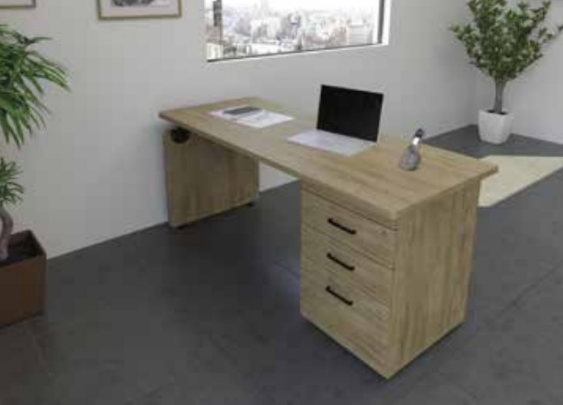 CLOSEOUT Linea Italia Desk Shell with Pedestal (Box/Box/File)