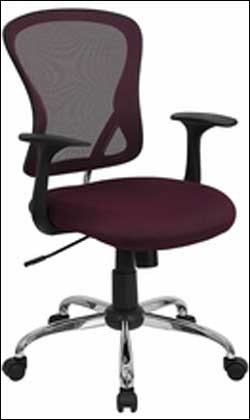 Burgundy Mesh Executive Office Chair 