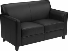 Black Bonded Leather Loveseat