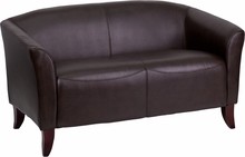 Brown Bonded Leather Loveseat