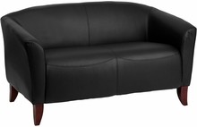 Black Bonded Leather Loveseat