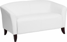 White Bonded Leather Loveseat