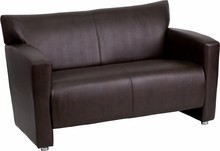 Brown Bonded Leather Loveseat