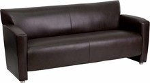 Brown Bonded Leather Sofa