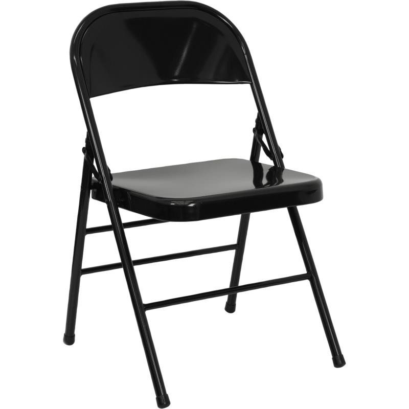 TRIPLE BRACED & DOUBLE HINGED METAL FOLDING CHAIR