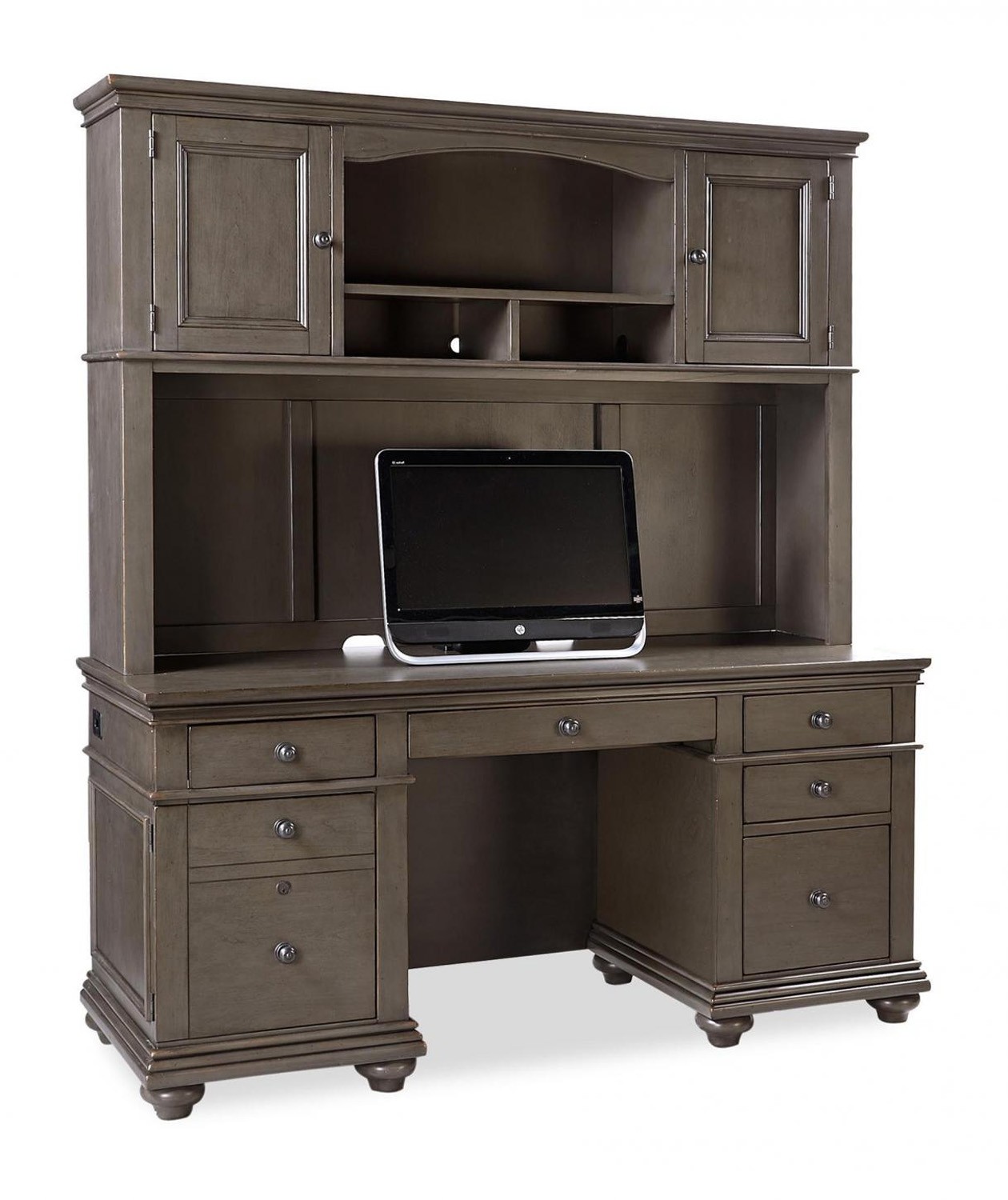 Oxford 66" Credenza Desk & Hutch by Aspenhome