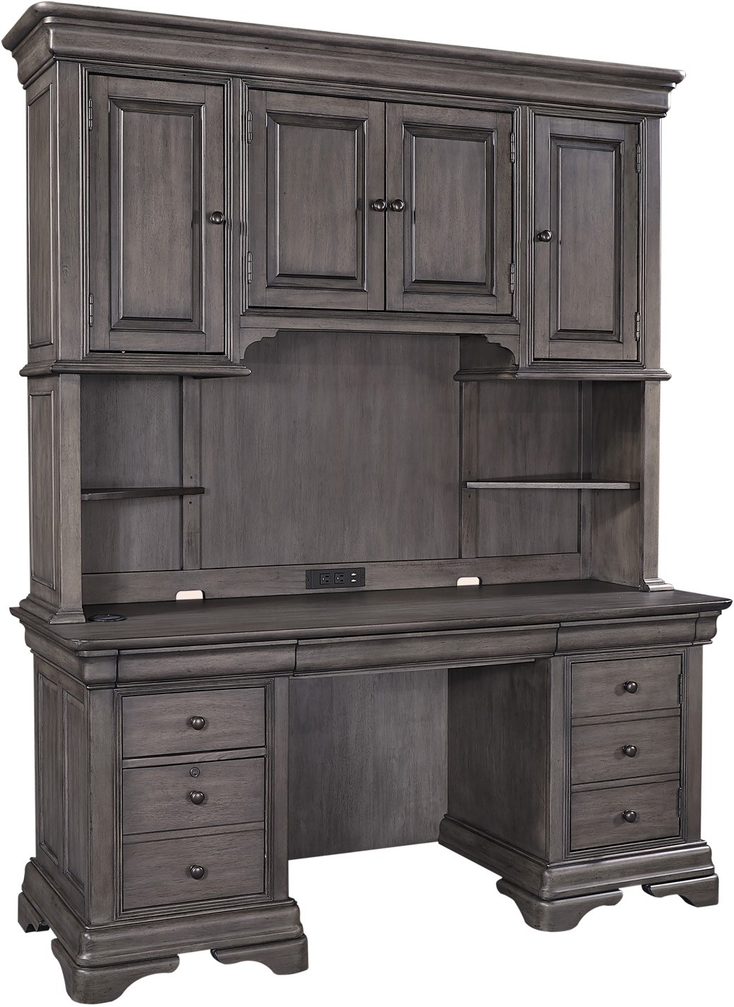 Sinclair Credenza Desk & Hutch by Aspenhome 