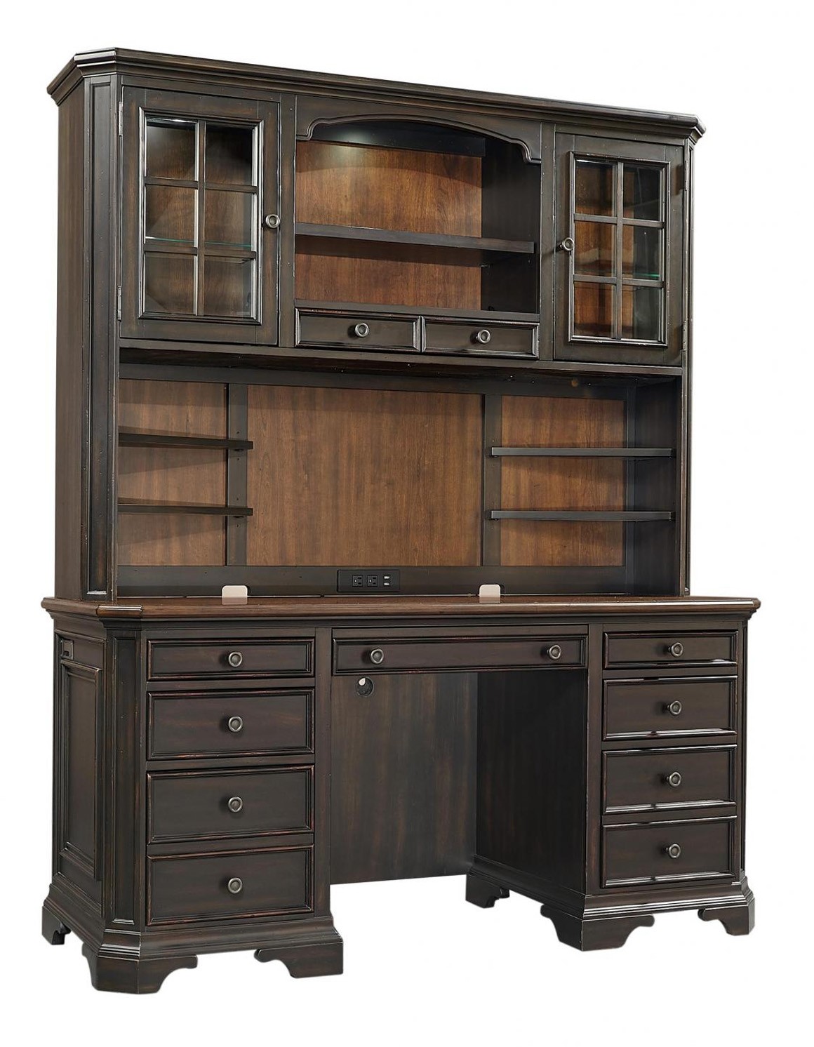 Hampton Credenza Desk & Hutch by Aspenhome 