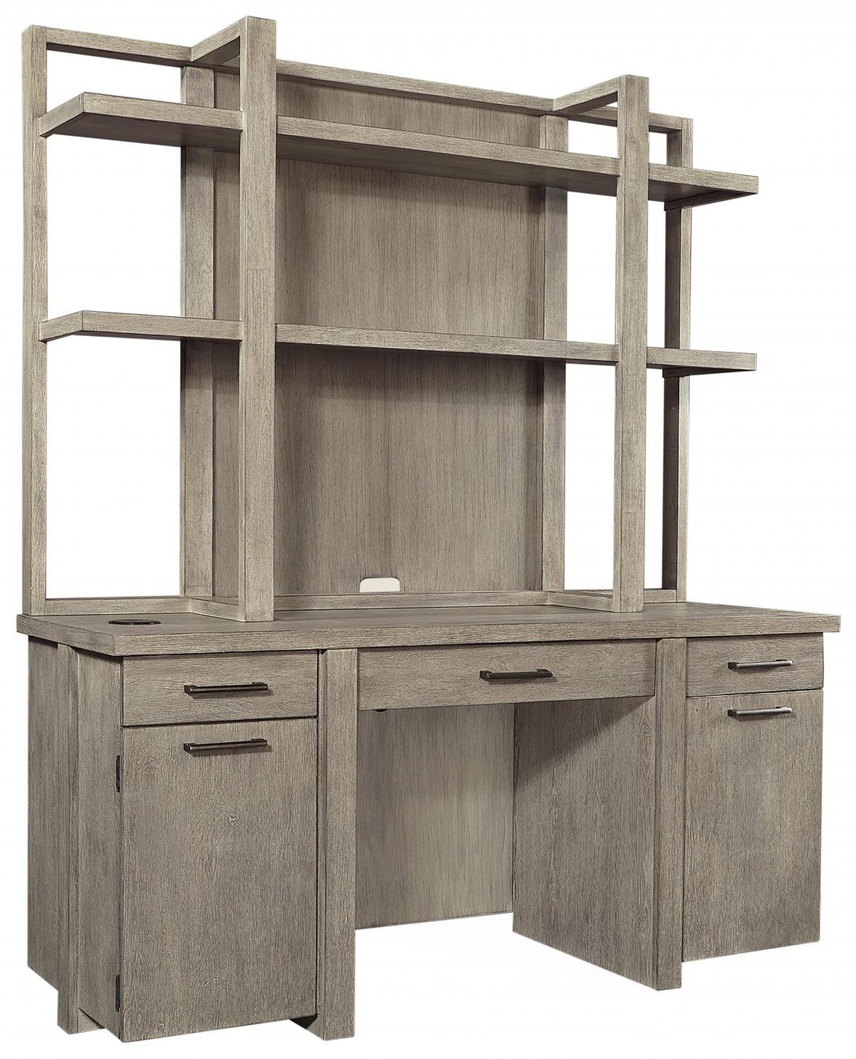 Platinum Credenza Desk and Hutch by Aspenhome