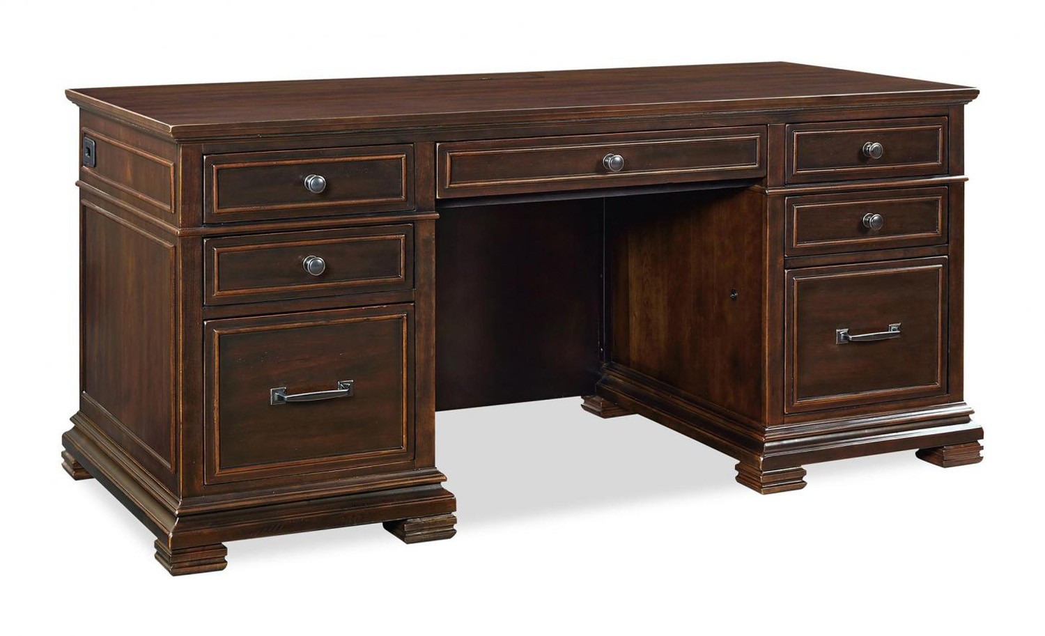 Weston 66" Executive Desk with Power by Aspenhome