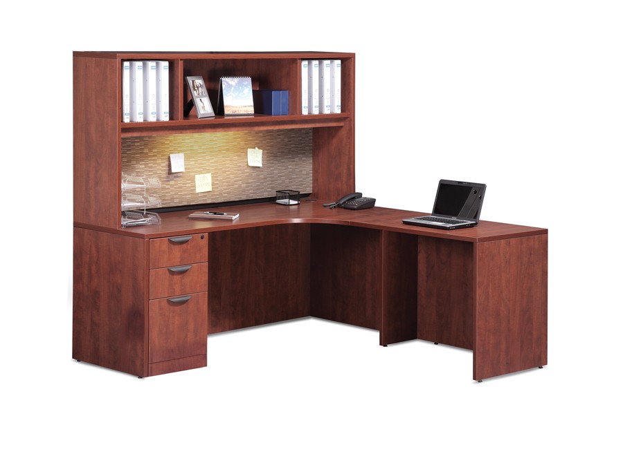 Isaac Rogers PL#24 Performance Laminate L-shape Desk with Hutch