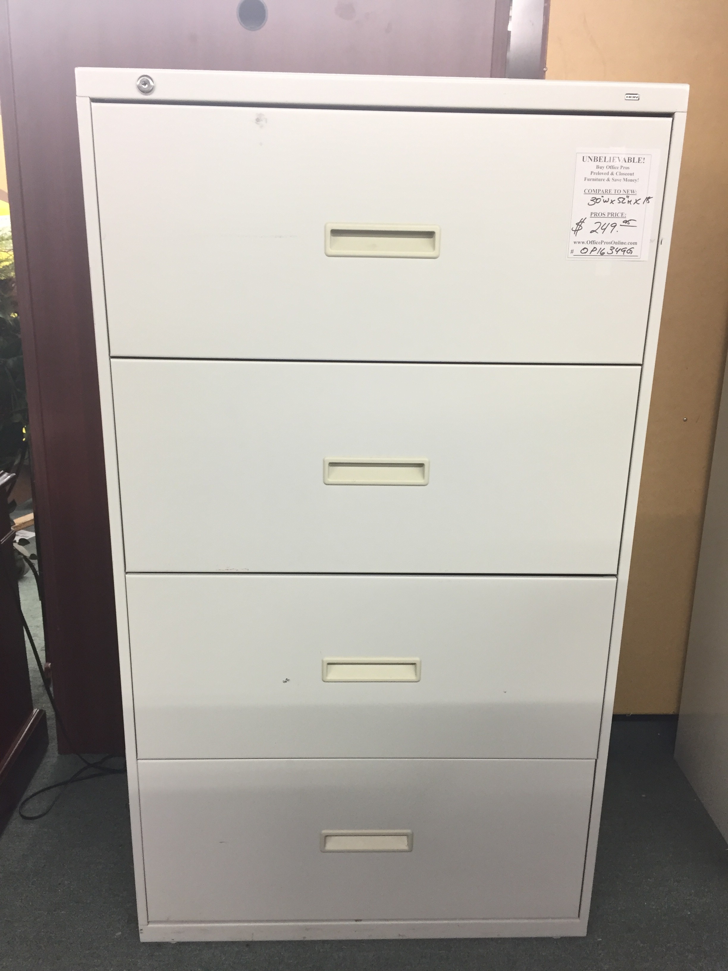 Four Drawer Putty Lateral File Cabinet