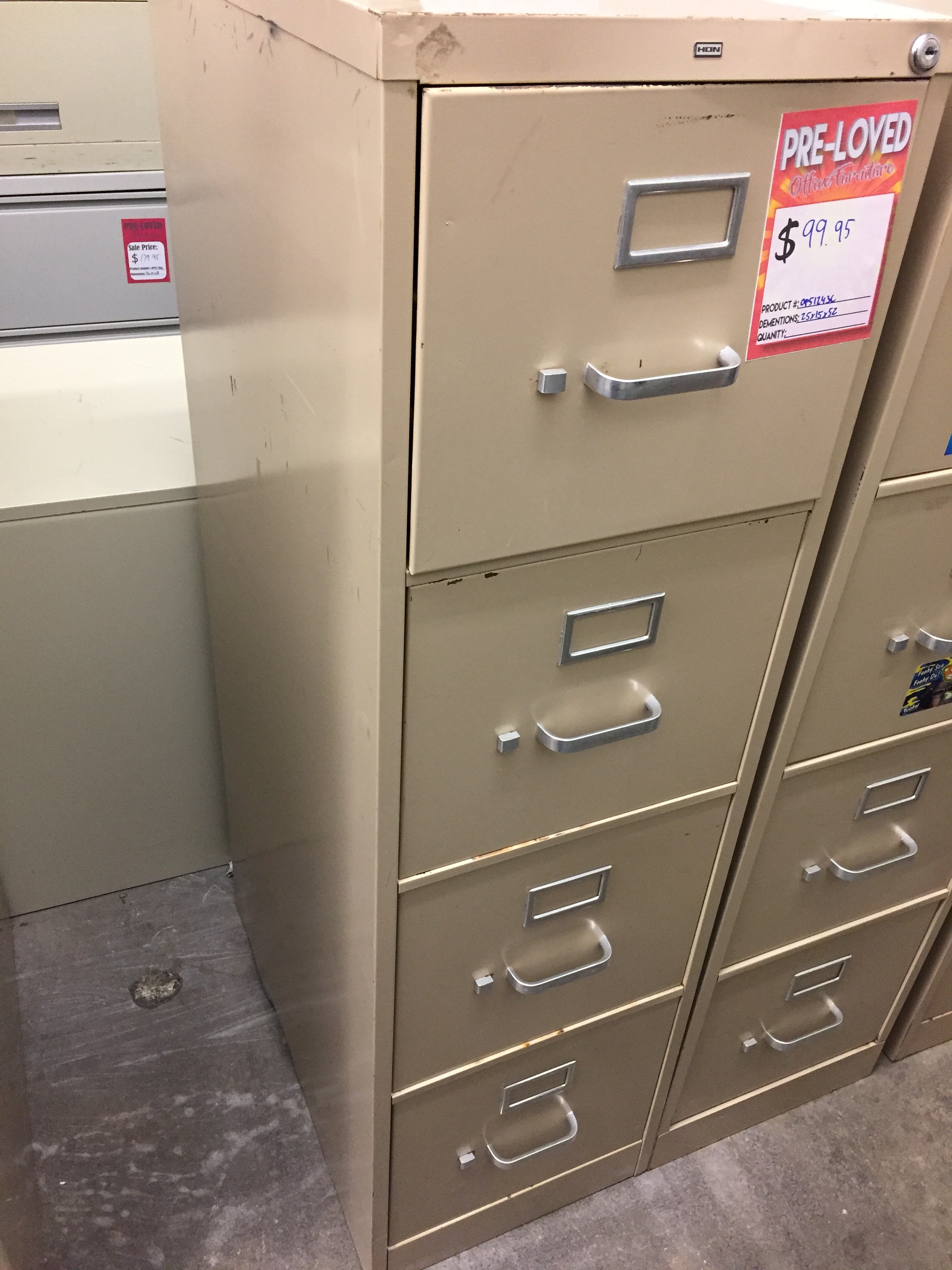 Hon Brand Beige Four Drawer Filing Lettersized