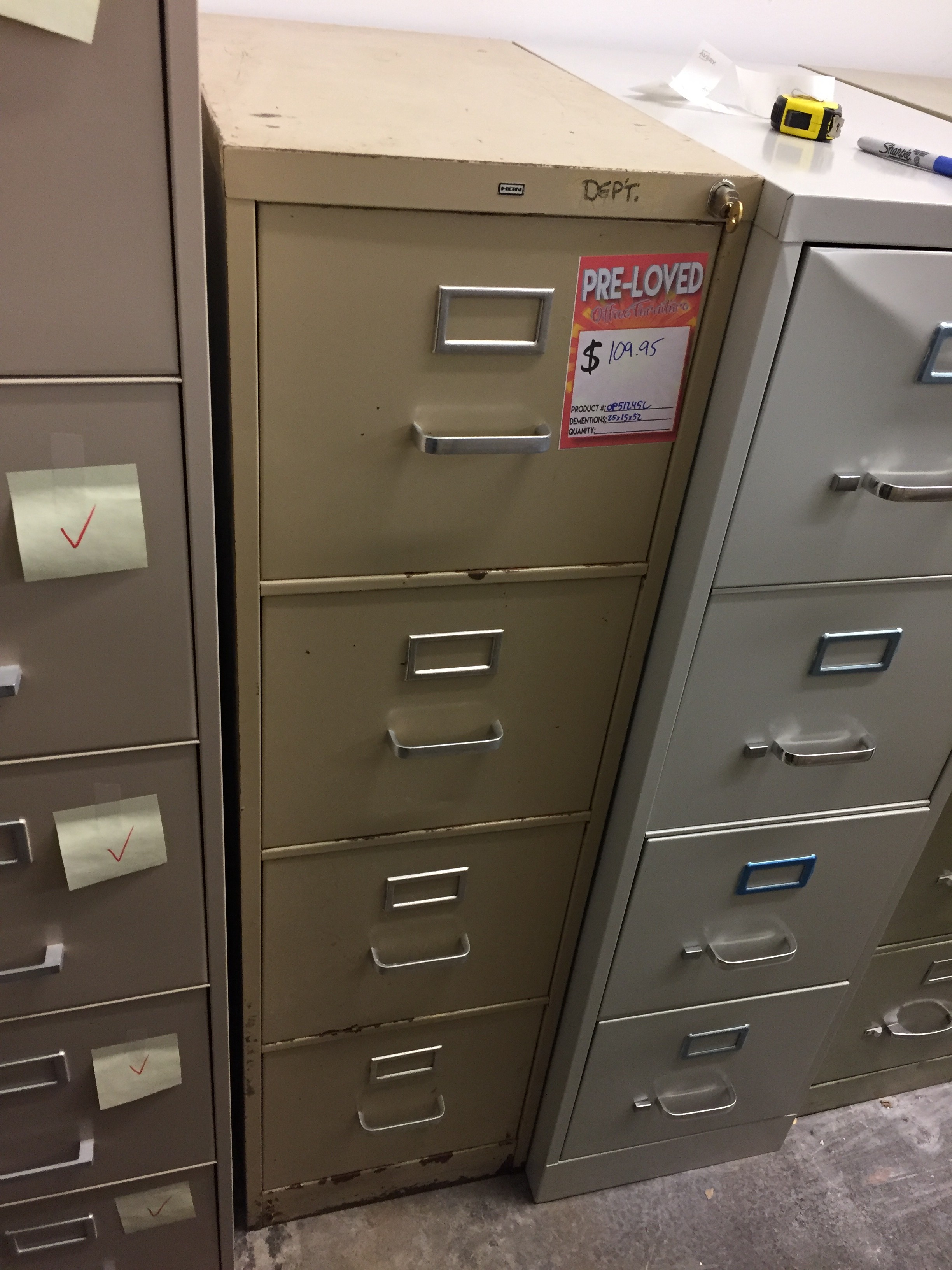 Hon Brand 4 Drawer Vertical Filing Lettersized