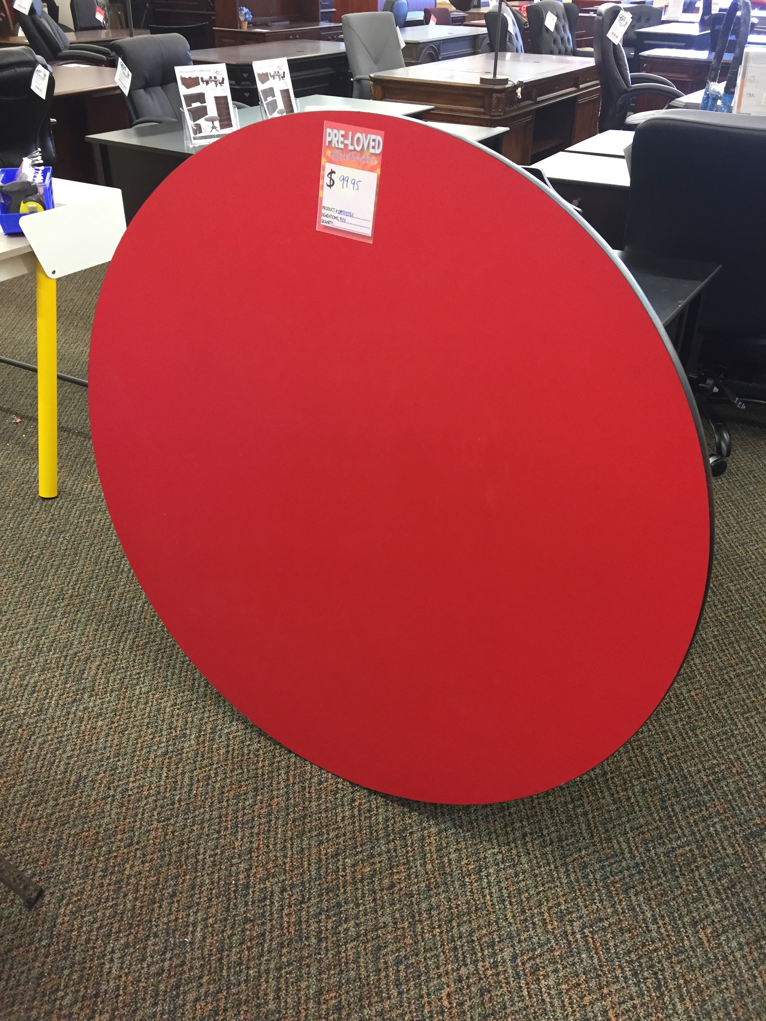 Red Adjustable Height Activity Table, Round 
