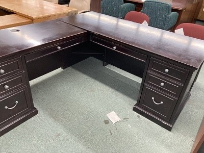 Antiqued Black L Shape Desk