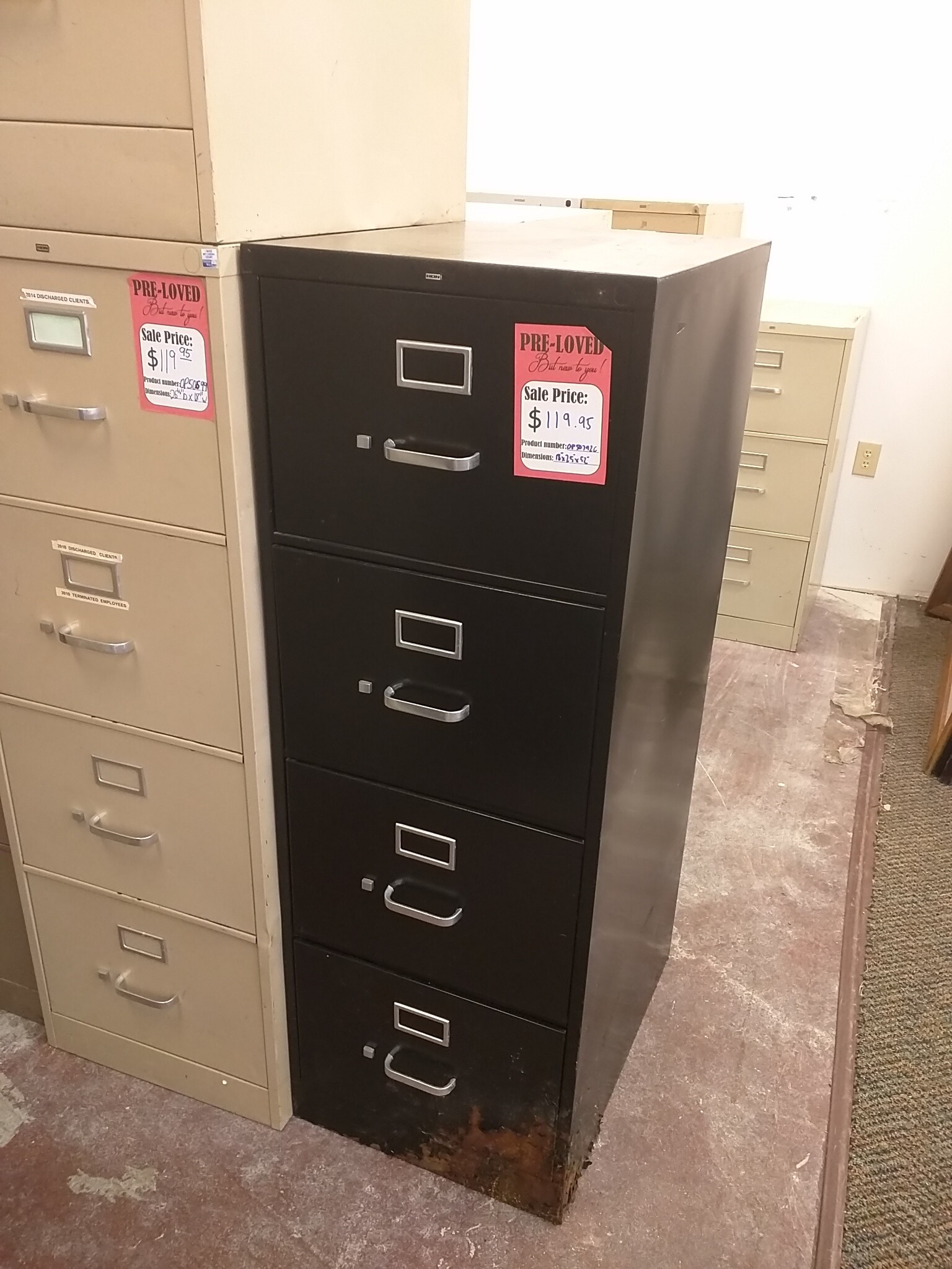 Four Drawer Vertical Filing Black