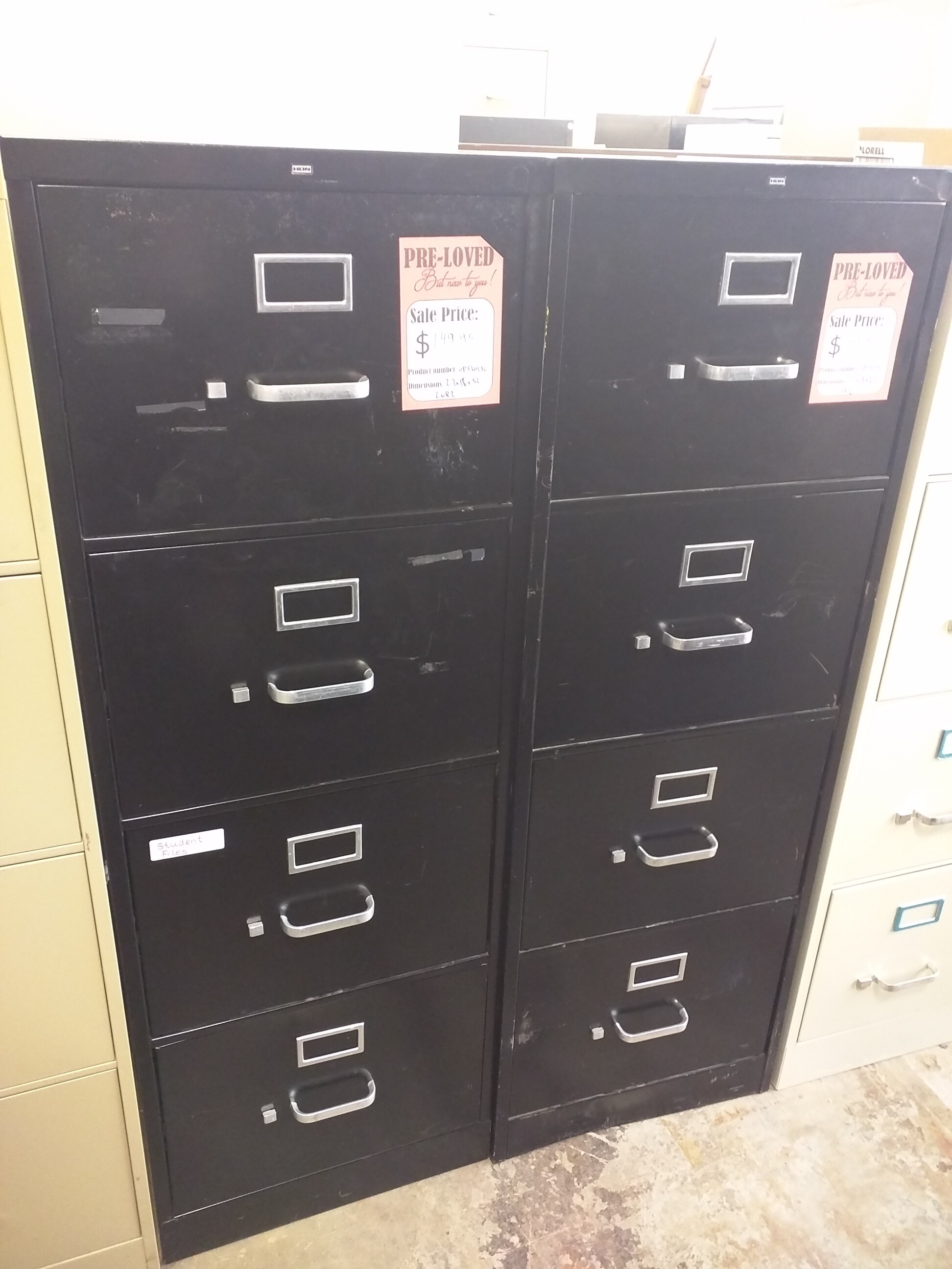 Black Legal Four Drawer Filing Cabinets