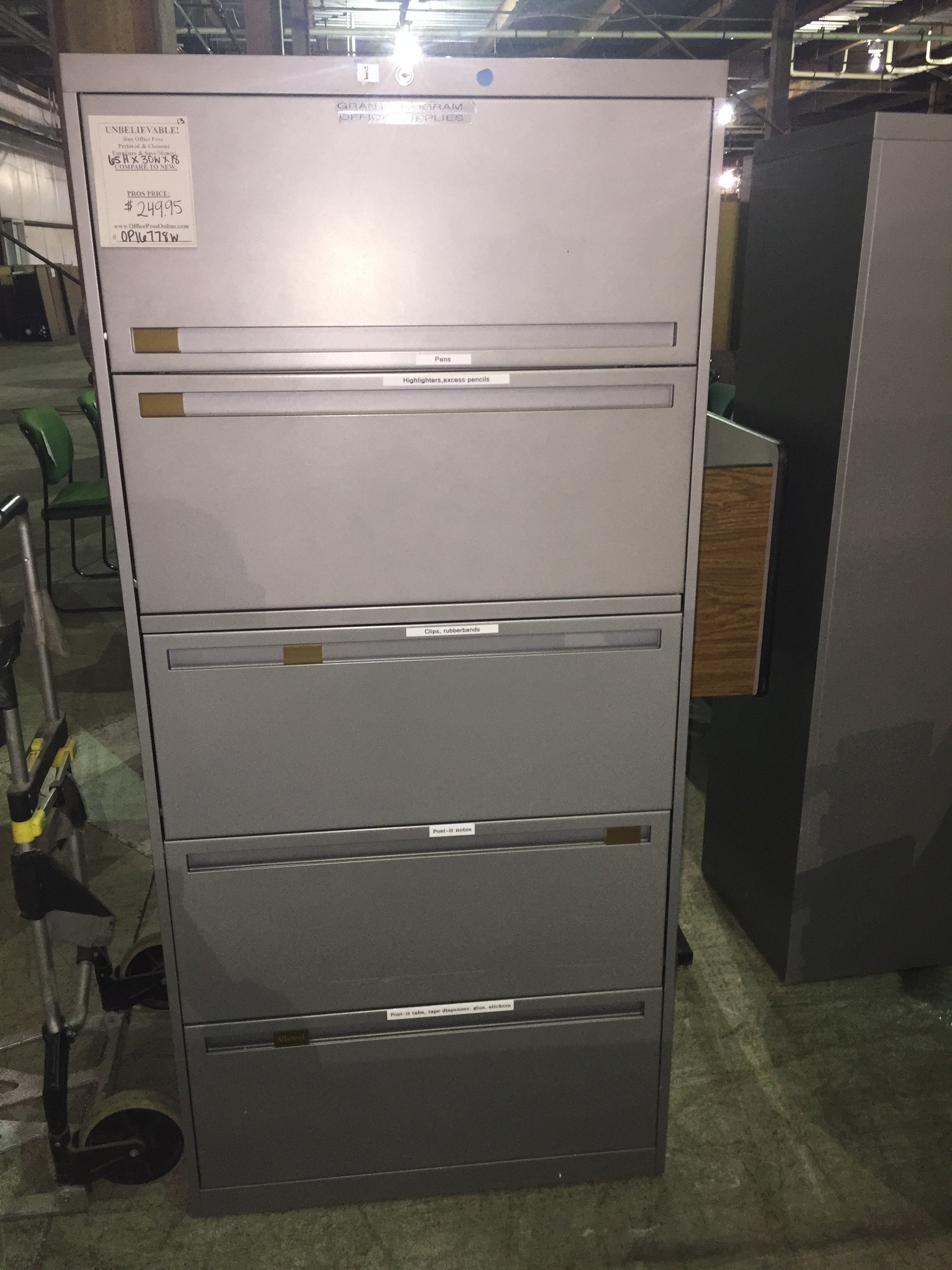 Used Allsteel Brand Filing Cabinet 