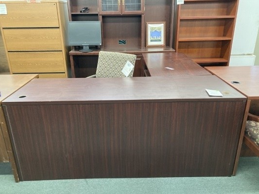 Used Mahogany L Shape Desk