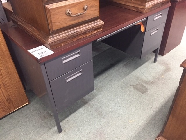 Used HON Double Ped Metal Desk